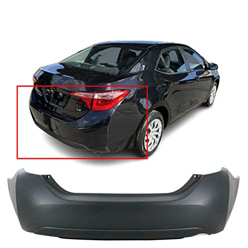 FitParts Compatible with Rear Bumper Cover 2014-2019 Toyota Corolla CE LE L SE XLE XSE Base Sedan 14-19. New, Primed and Ready for Paint. TO1100309 5215903901 2015 2016 2017 2018