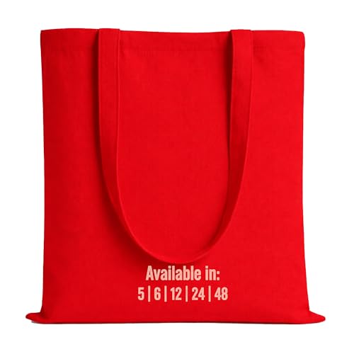 Salt Earth 5| 6| 12| 24| 48| 100| 200 Pack Canvas Tote Bags Bulk Lightweight Bulk Reusable Totes for Grocery Shopping Cloth Bags Suitable for DIY Advertising Promotion Gift Beach Travel(5 Pack)