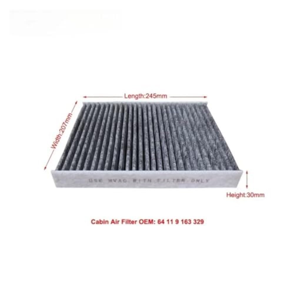 2 pezzi Filtro aria abitacolo antipolline A/C adatto per BMW Serie 5 F07 F10 F11 520d 520i 528i 530i 550i M5 N47 N52 N55 64119163329 Filtro Olio Motore Filtro dell'olio