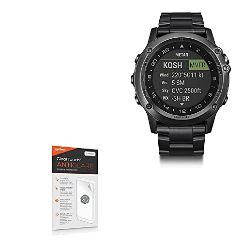 BoxWave Screen Protector Compatible with Garmin D2 Bravo - ClearTouch Anti-Glare (2-Pack), Anti-Fingerprint Matte Film Skin for Garmin D2 Bravo