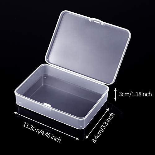 Image of Jetec 18 Pieces Mini Plastic Clear Beads Storage Containers Box for Collecting Small Items, Beads, Jewelry, Business Cards, Game Pieces, Crafts (4.5 x 3.3 x 1.2 Inch)