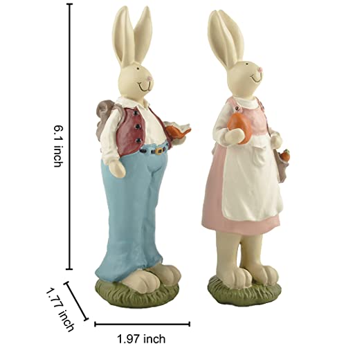 Figuras de Conejo de Pascua Set de 2 Decoración para Hogar miniatura 6