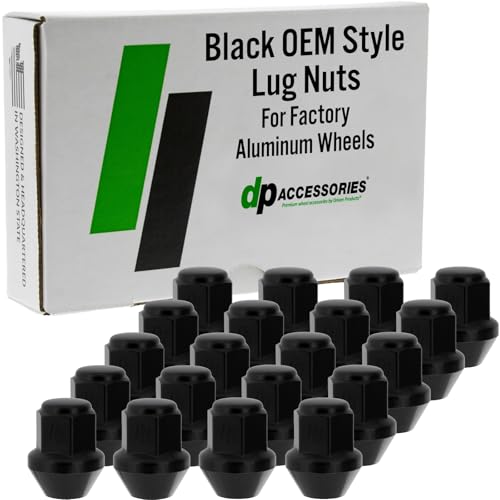 Image of DPAccessories Lug Nuts Compatible with 2011-2023 Dodge Challenger | Black OEM Style | for Factory Aluminum Wheels Only | Set of 20 Wheel Nuts | DDOCHL02F-BK /1