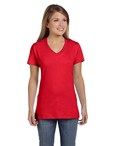 Hanes Ladies' Ringspun Cotton V-Neck T-Shirt #TOP30