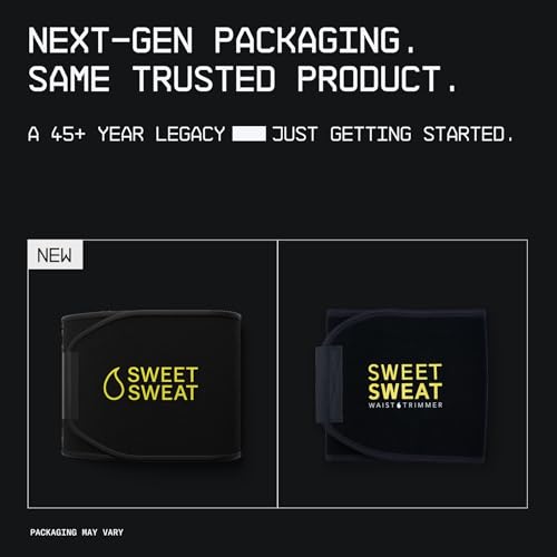 Image of Sports Research Sweet Sweat Waist Trimmer for Women and Men - Sweat Band Waist Trainer for High-Intensity Training & Workouts Black /Yellow