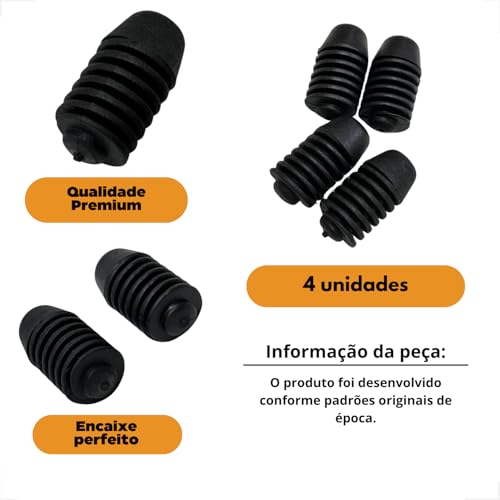 4 Batente Coxim Da Tampa Traseira Porta-malas Gol Quadrado