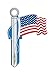 Lucky Line Products American Flag House Key Blank Single sided For Schlage