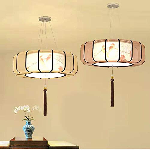 Preisvergleich Produktbild FANLX Leuchter-Balkonbeleuchtung des Gewebes handgemalter Restaurantwohnzimmerleuchterflur-Gang... Antiker Hotelteehaus runder Leuchter,A