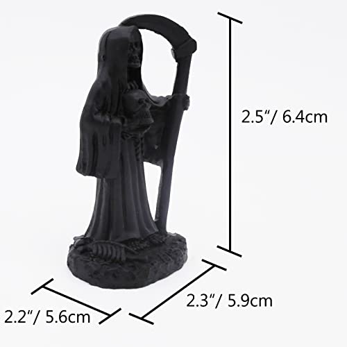 Image of Death with Sickle Aquarium Fish Tank Decorations Statue Figurine Statue Reptile Turtle Lizard Tanks Terrarium Devil Skull Halloween Decor Ornament Pet