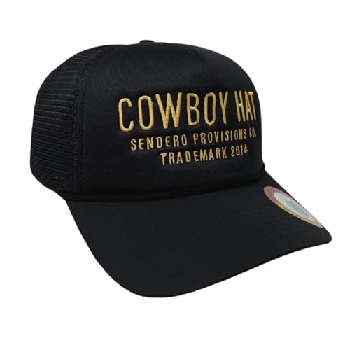 Image of Sendero Provisions Co. Cowboy Adjustable Snapback Foam Trucker Hat with Embroidered Design & Mesh Back for Breathability