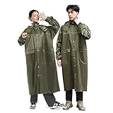 [Hoomoi] レインコート 自転車 レインコートメンズ カッパ バイク用 レディース 雨具【2025 二重つば】 メンズ ポンチョ原付用 ロング丈のおしゃれな レインポンチョ 超防水防風 耐久 豪雨梅雨対策 匂いなし リュック対応 男女兼用 収納袋付き グリーン XXL