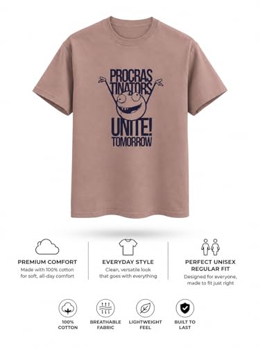 Image of Vastrio Unisex Procrastinators Unite Graphic Regular Fit Cotton T-Shirt