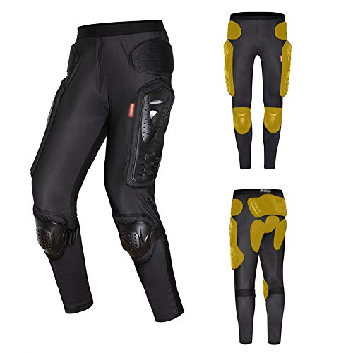 TZTED Pantalones Moto Pantal�n Pantalones de Armadura, Motocicleta Todoterreno, Pantalones antica�da Rodilleras para pa�ales para Montar Equipo de protecci�n Knight para Moto,Negro,M