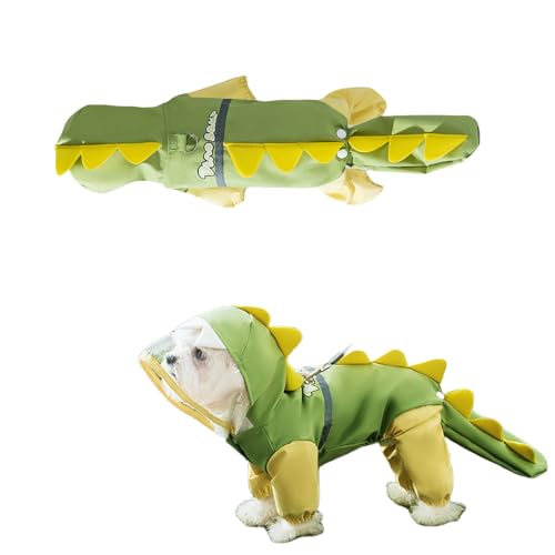 犬 レインコート 犬 かっぱ 着せやすい 小型犬用 レイン ウェア ポンチョ 雨具 梅雨対策 透明帽子付き マジックテープ 防水対策 速乾 通気 軽量 反射材付き 耐久性あり 散歩用 柔らかい 快適 可愛い おしゃれ(Mサイズ)