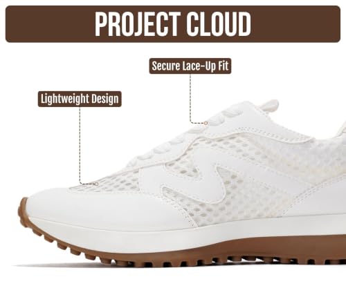 Image of Project Cloud Trendy Fashion Sneakers for Women 2026 - Memory Foam and Non-Slip Comfortable Casual Ladies Shoes for Womens Fashion Sneakers - Lightweight Lace-up Shoes (Lecco)