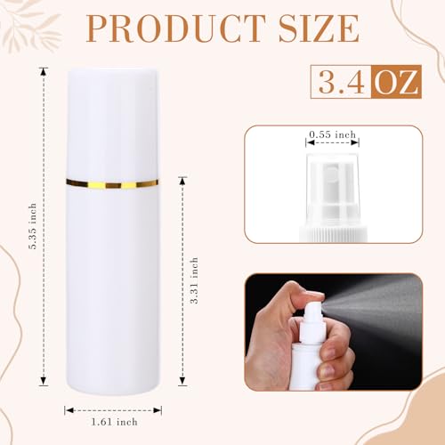 50 Pack 3.4 oz Plastic Spray Bottles Fine Mist Travel with Pump Spray Cap Double Cap Refillable and Reusable Empty Plastic Containers for Travel Cosmetic Essential Oils2