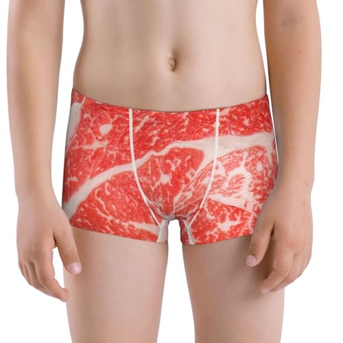 Boys' Cotton Boxer Brief Soft Underwear-Beef Steaks