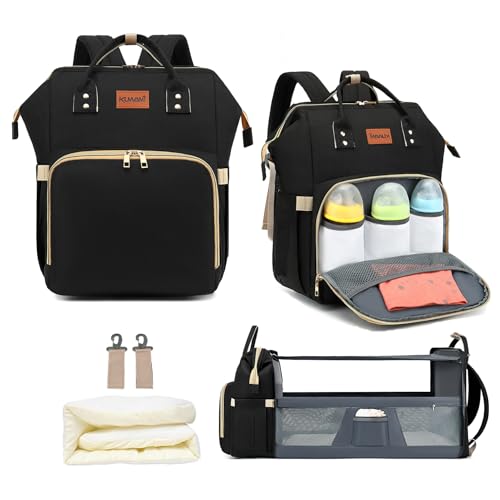 Image of Diaper Bag Backpack, KUWANI Baby Diaper Bag with Changing Station for Boys Girls, Multifunction Diaper Bag Backpack, Baby Changing Bags with Stroller Straps, Large Capacity, Waterproof and Stylish