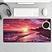 Beach Sunset Desk Mat Non-Slip Laptop Writing Pad Large Keyboard Mousepad with Rubber Base 23.6