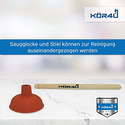 kör4u Afvoerreiniger, afvoerreiniger 110 mm optimaal geschikt voor het toilet, ontstopper voor badkamer, keuken, douche en toilet, met sterk zuigvermogen - Afbeelding 6