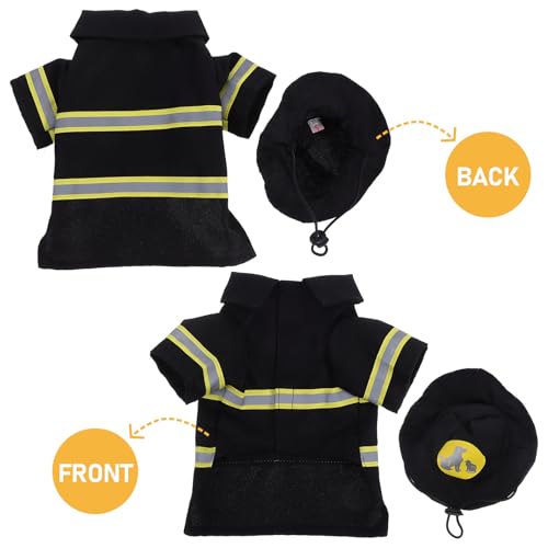 Disfraz de Bombero para Perro y Gato Talla S Negro miniatura 2