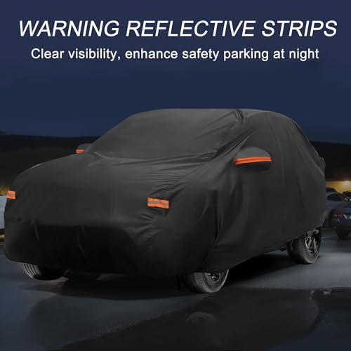 Image of X AUTOHAUX 210D-PU Car Cover for Kia NIRO with Left Side Zipper | Outdoor Waterproof Sun Rain Snow Hail Protection, Left Side Zipper