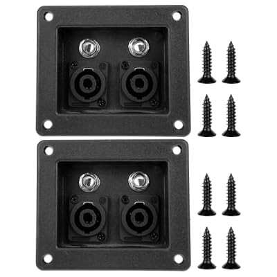 Kisangel 2pcs Speaker Terminals, Speaker Box Terminal Spring Square Cup Loudspeaker Connector Wiring Board with Mounting Screws for Concert Stage Audio Setup