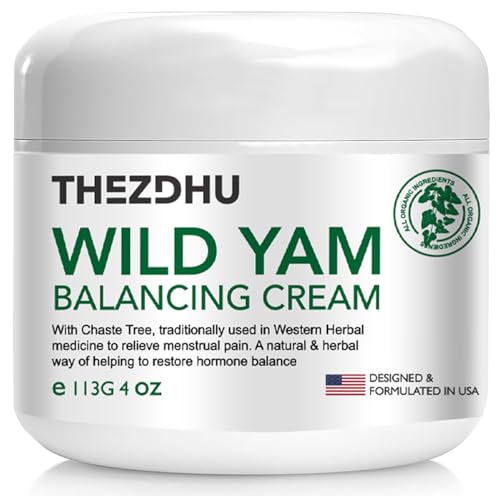 Image of Wild Yam Cream for Hormone Balance: （4 Oz ） Organic Wild Yam Cream for Women with Menopause & Menstrual, Natural Premium Plant Recipe for All Skin Types.