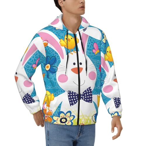 Zippered Hooded Manches Longues Sweatshirt EdWal Imprimé Pâques