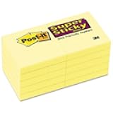 Post-it : Super Sticky Notes, 2 x 2, Canary Yellow, 10 90-Sheet Pads per Pack -:- Sold as 2 Packs of - 10 - / - Total of 20 Each