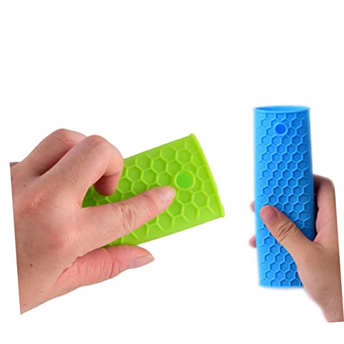 Cubierta de mango de silicona para ollas: pack de 4 piezas antideslizantes en color azul 3