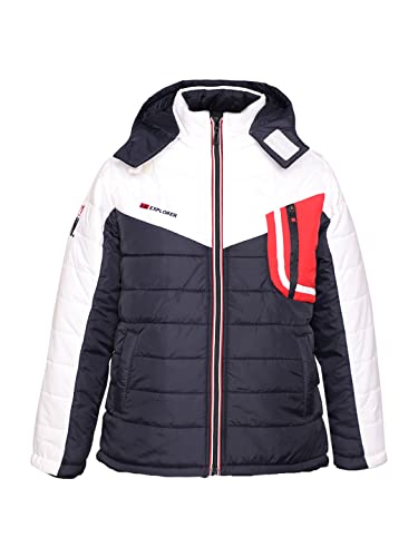 Image of Boys Winters Wear Hooded Puffer Jacket For Kids SnowWhite 6-8 Years