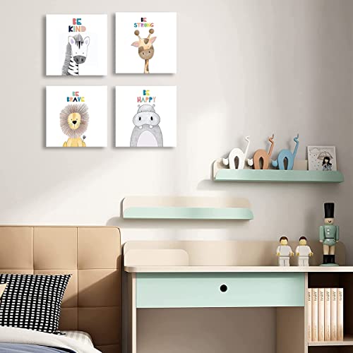 Quzenu Nursery Wall Decor Safari Animal Baby Room Decor Canvas Prints Kids Art Frame Jungle Nursery Decor Animal Pictures Wall Art Safari Nursery Decor #TOP6