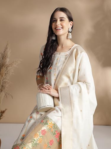 Image of arriva fab Women's Embroidery Kurta Set With Duppata