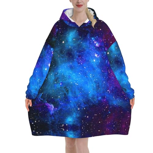 Couverture à capuche contre le froid, plaid portable galaxie