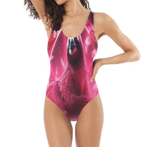 Maillot de bain 1 pièce femme rouge paresseux imprimé bikini de plage