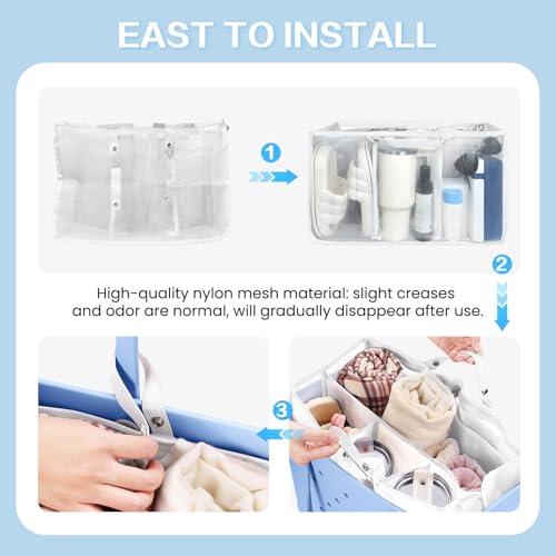 Image of XYFuuee Beach Bag Organizer Inserts for Medium Bogg Bag Accessories, Original M Lightweight Mesh Insert Divider Pouch, Organizing Rubber Tote Bags, Save Storage Space (White)