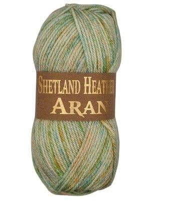 WoolCraft Shetland Heather Knitting & Crochet Yarn, Great Value Acrylic & Wool Blend Yarn, with 15 Tweed Effect Colours, 75% Acrylic & 25% Wool, 200 Metres, 100g Balls, Pack of 20, Spring Green