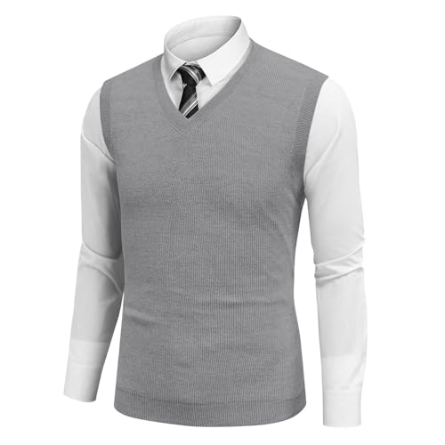 Men's Tank Tops Sleeveless Casual Knitted Vest for Spring Cool Wear Stylish V Neck Sweater Vest for Men4