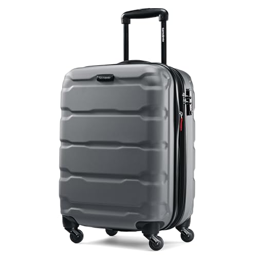 Image of Samsonite Omni Pc Hardside Expandable Luggage with Spinner Wheels, Charcoal, Carry-On 20-Inch, Omni Pc Hardside Expandable Luggage With Spinner Wheels
