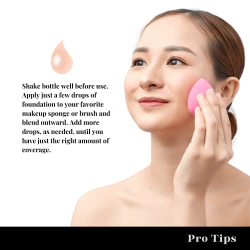 Private Society Cosmetics Luxury Beauty Products - Drops Of Perfection Buildable Coverage Foundation - Skin Balancing & Hydrating Primer Infused Color Correcting Water-Based Oil-Free Formula - Light #TOP4