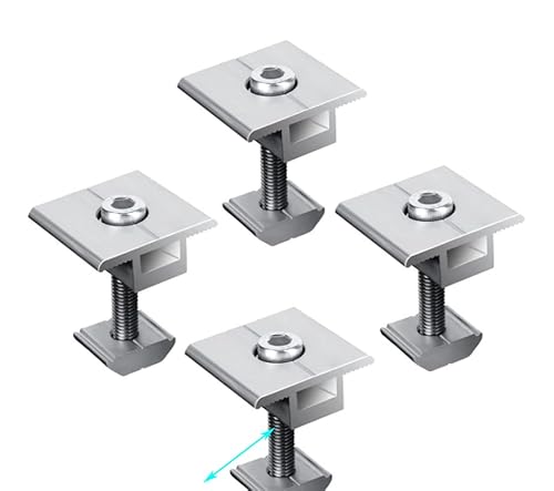 Kit de fixation pour panneau solaire, 4 pinces de bord pour panneau solaire, borne d'extrémité solaire, panneau solaire réglable, fixation panneau solaire pour panneau solaire (40 mm) Cover