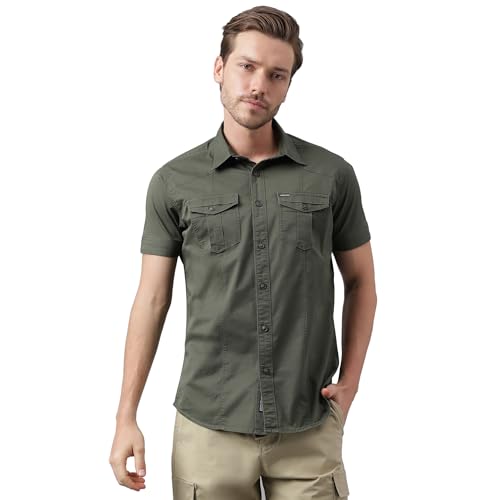 Image of Woodland Men Cotton Regular Fit Casual and Comfortable Shirts