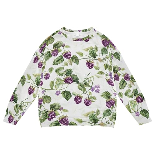 JUNZAN Fresh Dewberry Fruit White Little Girls Sweatshirt Hoodie Long Sleeve Hoodies for Girls Sports 4T