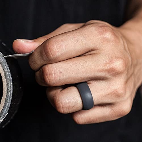 Wide Silicone Ring Sport Couple Wedding Comfortable Ring Fashion Jewelery Party Gifts Accessories - Black Stylish3