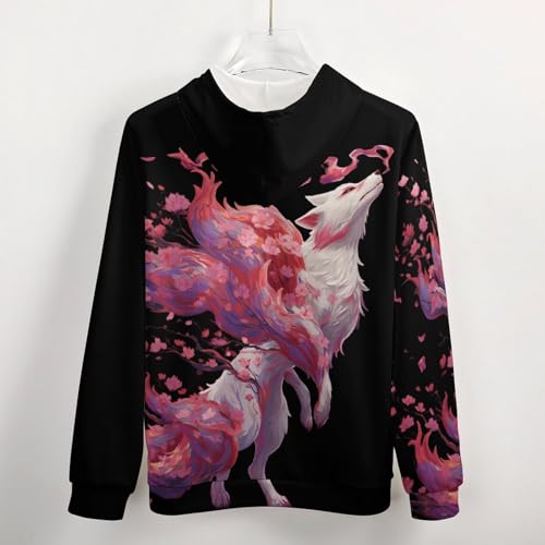 Japanese Prints Fall Men's Long Sleeve Zip Up Hoodies Drawstring Hooded Cardigan4