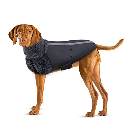 Vivi Bear Hundemantel Für Große Hunde - Wind- & Wasserdicht Mit Fleece-Kragen & Reflektorstreifen