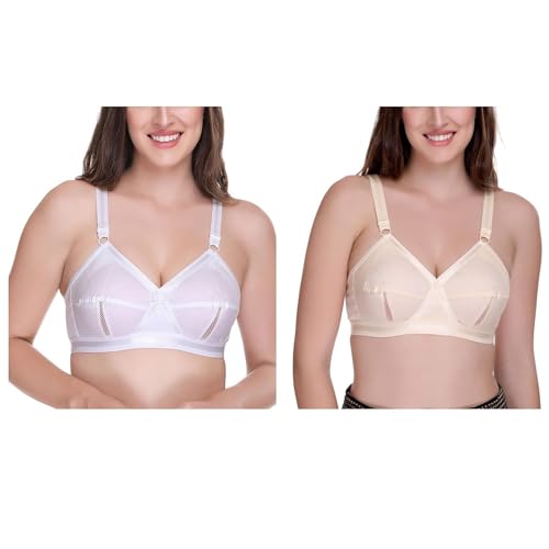 Image of Fashiol Women's Full Coverage Non Padded Side Support Breathable Everyday Bra - Pack of 2