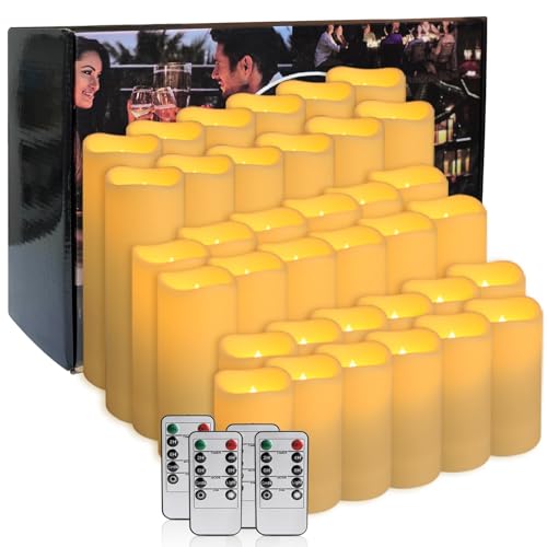 Image of fclayvts 36-Pack LED Flameless Candles with Remote Control - Perfect for Home, Parties, and Special Occasions - Create a Magical Ambiance Effortlessly(Three Sizes)