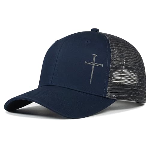 Image of Christian Hats for Men Women,Jesus 3 Nail Cross Hat Christian Religious Gifts for Birthday /Christmas